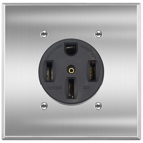 NEMA 14-50R 50A 250V Power Outlet | UL Listed Receptacle for EVs, Welders, Dryers