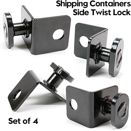 Fistihon 4 Pack Shipping Container Anchors | Side Twist Lock | Heavy Duty Steel