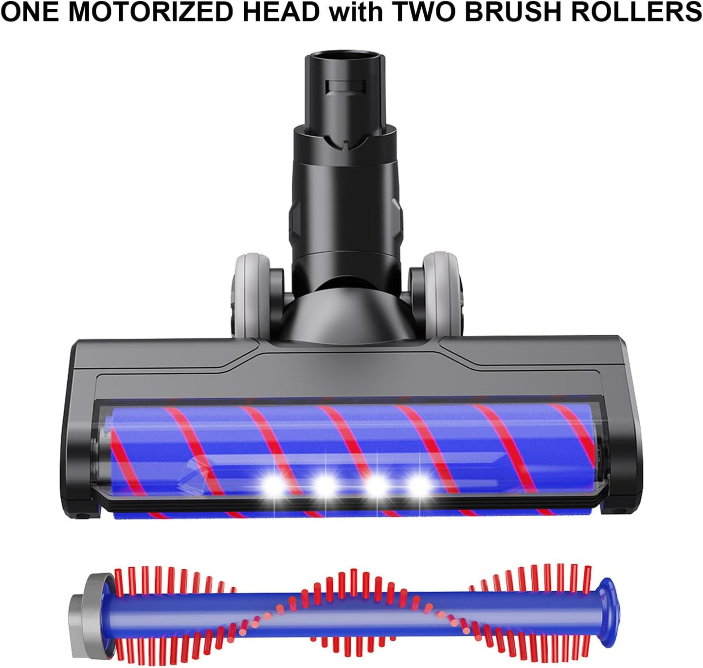 Dyson V6 Vacuum Attachments – LED Headlights, Soft Roller & PP Bristle Brushes