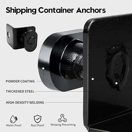 Fistihon 4 Pack Shipping Container Anchors | Side Twist Lock | Heavy Duty Steel