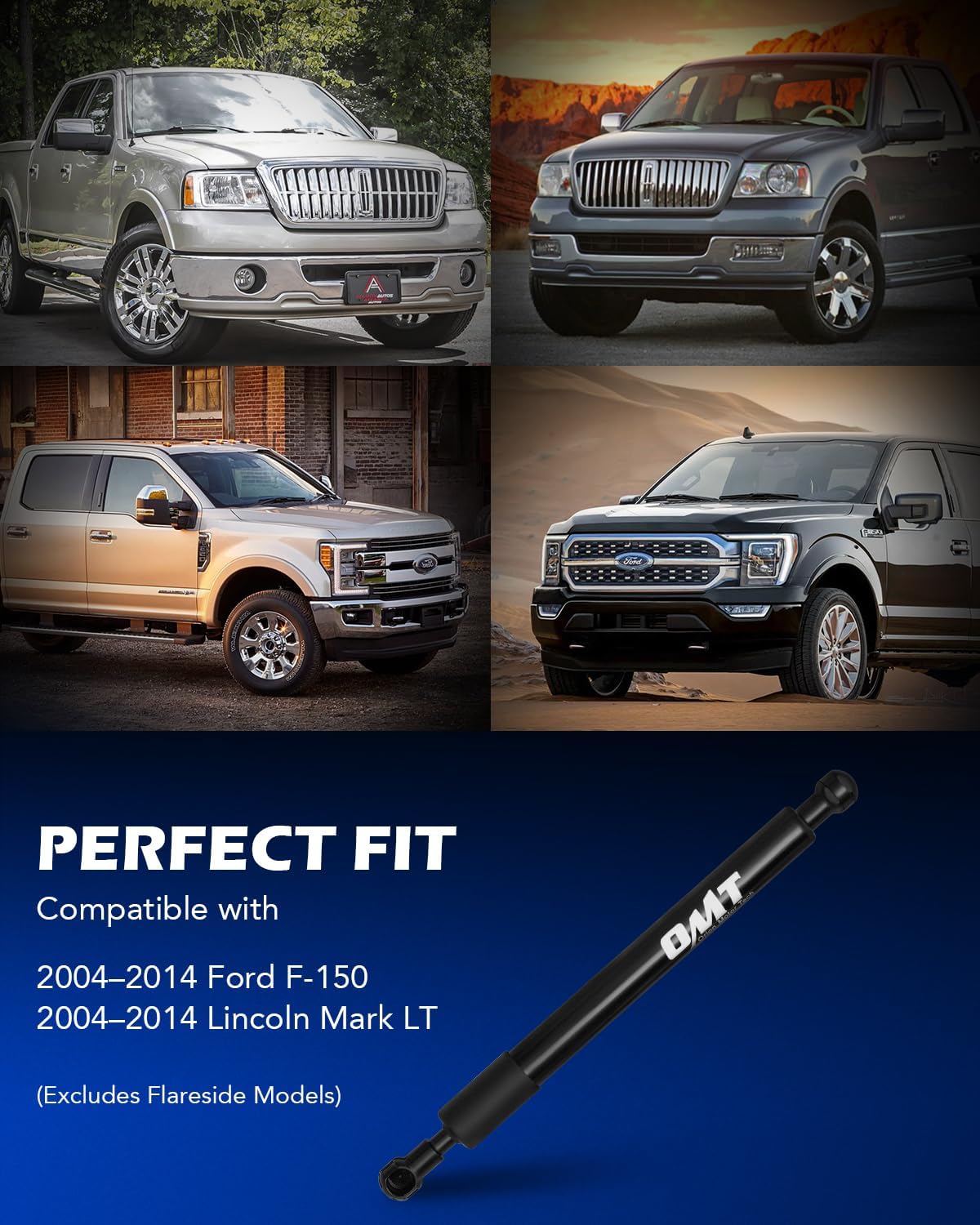 Orion Motor Tech Tailgate Assist for 04–14 Ford F-150 & Lincoln Mark LT, Shock Kit