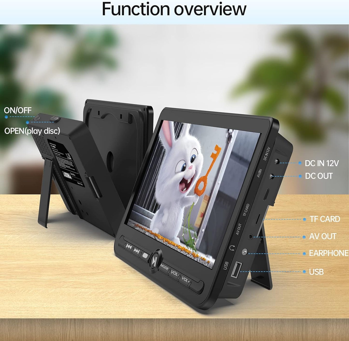 Arafuna10.5Dual Portable DVD Player.Car-5-Hour Battery,USB/SD,Headrest Mount