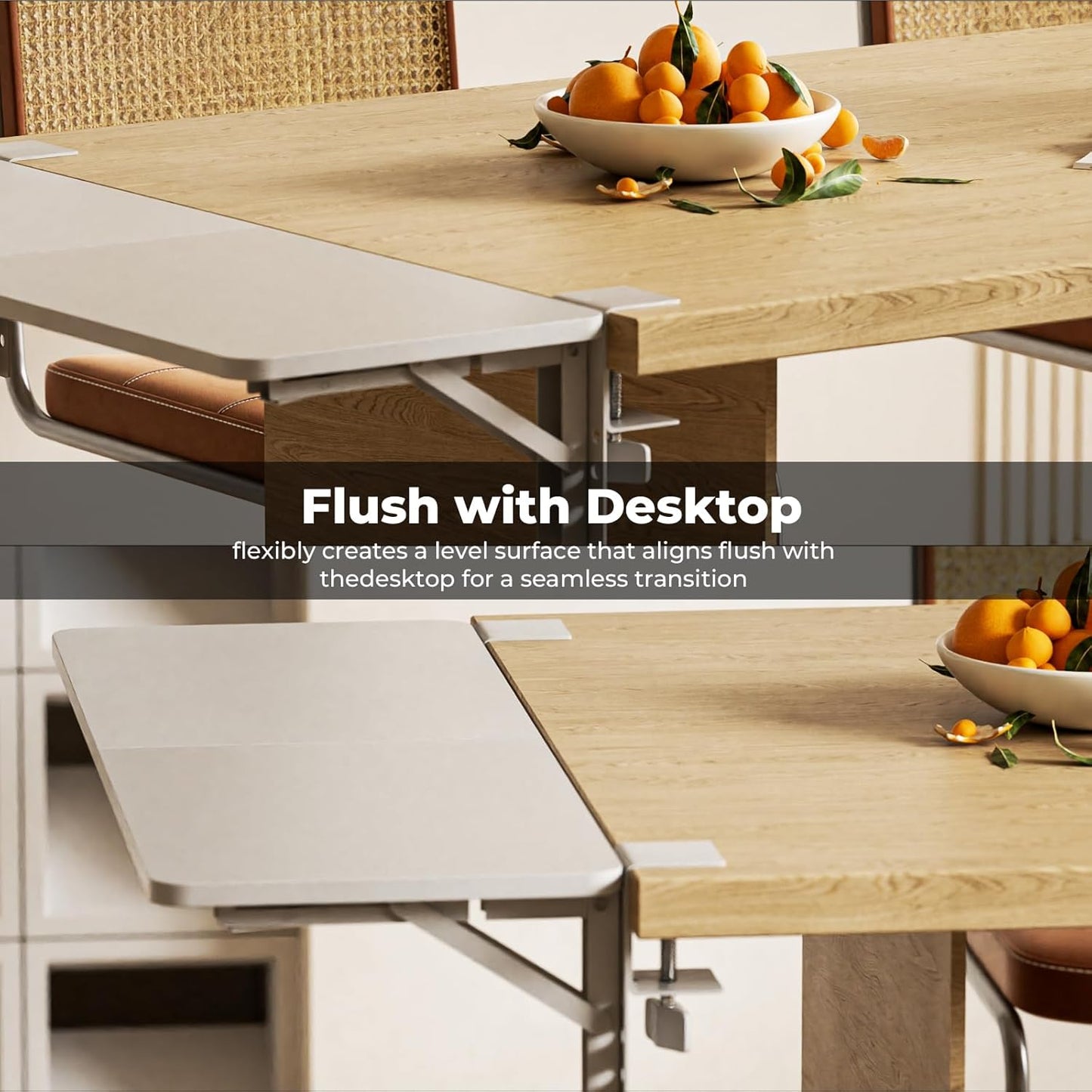 "Desk Extender, 27.16" x 9.45" Clamp-on Foldable Keyboard Tray for Sit-Stand"