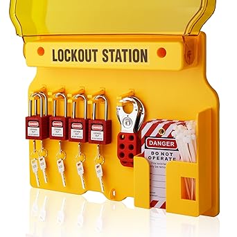 Boviisky Lockout Tagout Station Kit - 5 Padlocks, 25 Tags, OSHA Compliant