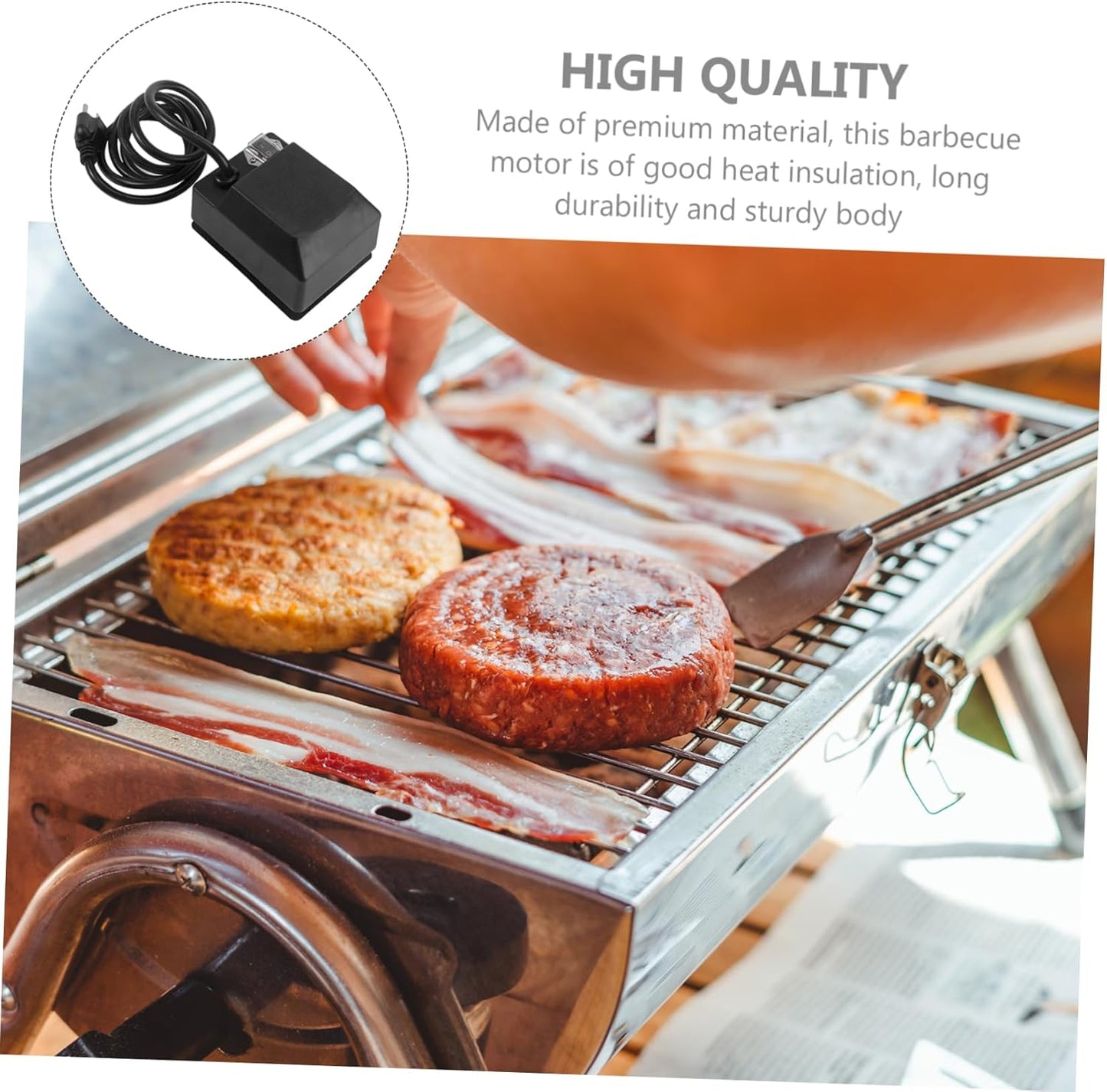 Kisangel Electric BBQ Rotisserie Motor 2.5–3RPM 15kg Load, Adapter Included