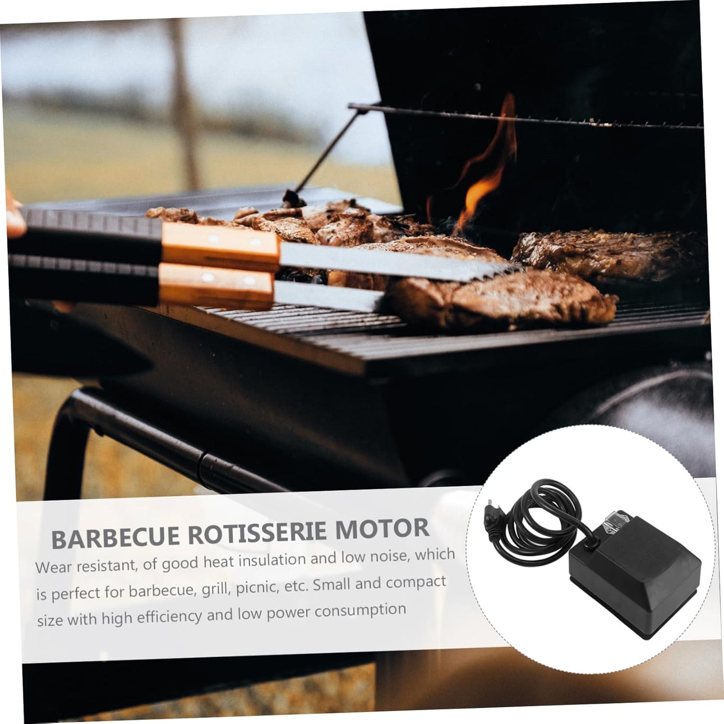 Kisangel Electric BBQ Rotisserie Motor 2.5–3RPM 15kg Load, Adapter Included