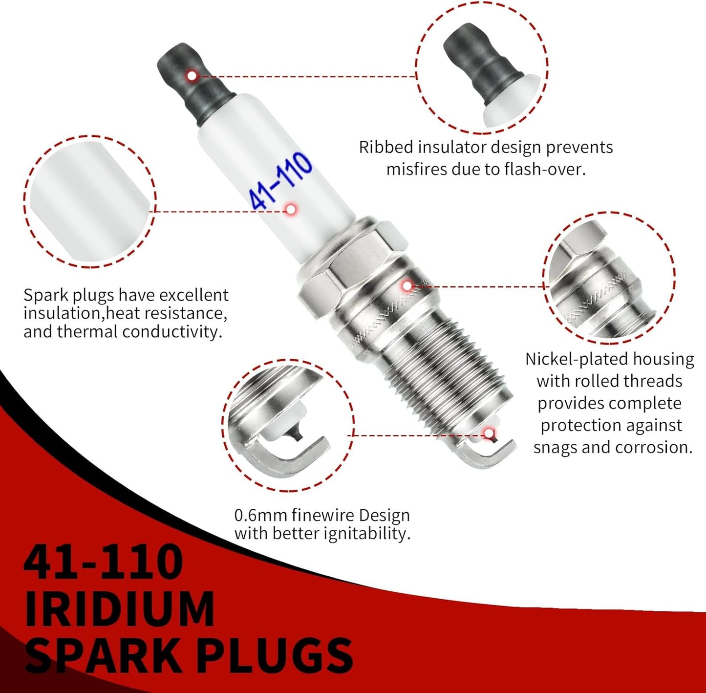 Dueilgo Iridium Spark Plugs (41-110) & Wires (48322) for Chevy,GMC V8 Engines