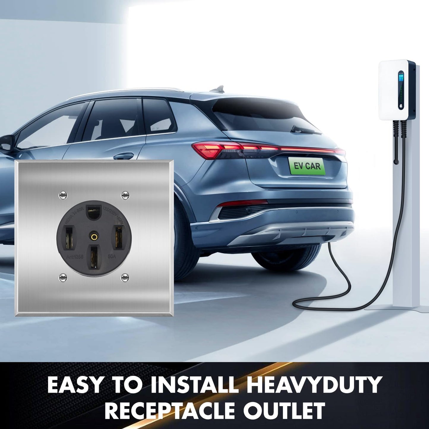 NEMA 14-50R 50A 250V Power Outlet | UL Listed Receptacle for EVs, Welders, Dryers