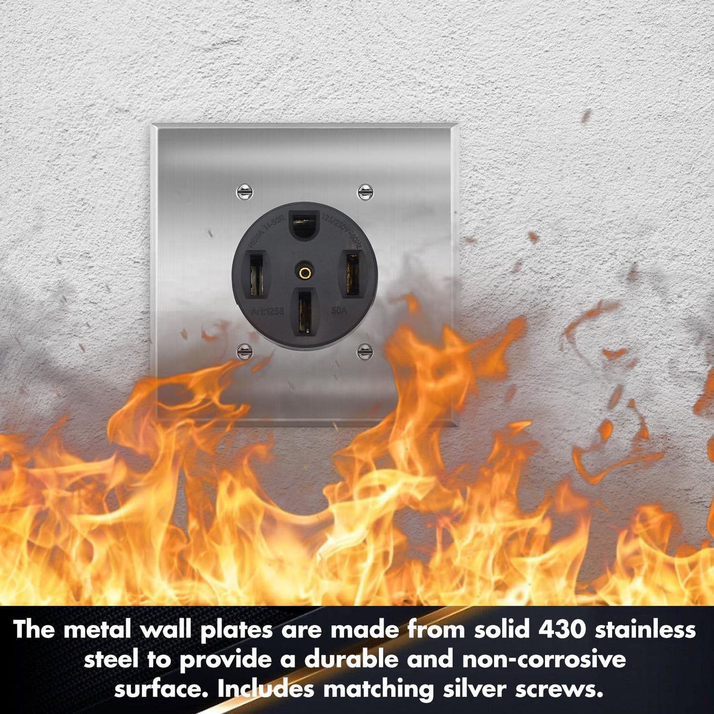 NEMA 14-50R 50A 250V Power Outlet | UL Listed Receptacle for EVs, Welders, Dryers