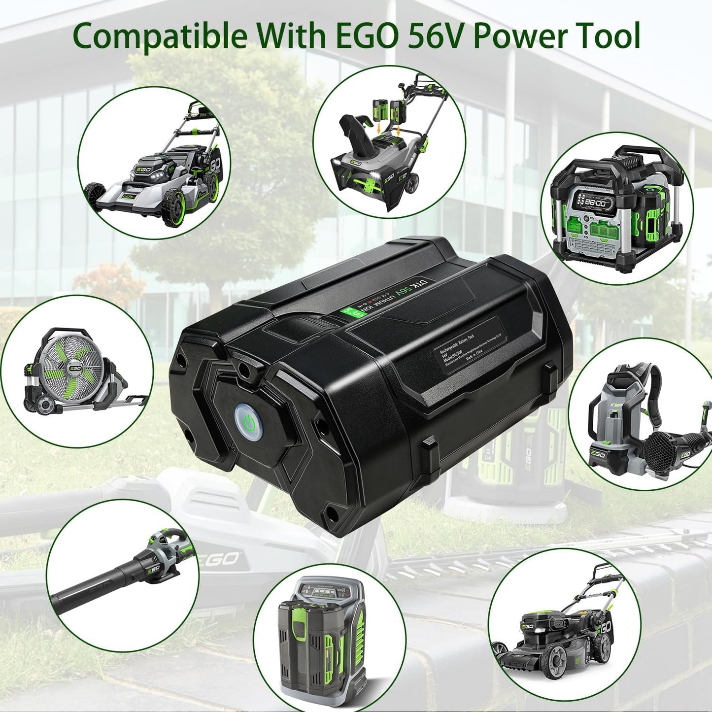 DTK 56V 5.3Ah Lithium-Ion Battery for EGO BA2800 BA4200 BA1400 Tools .
