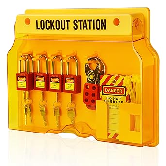 Boviisky Lockout Tagout Station Kit - 5 Padlocks, 25 Tags, OSHA Compliant