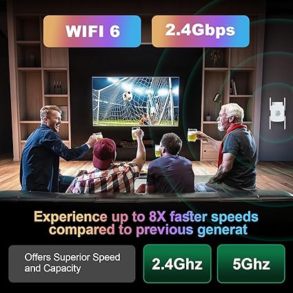 WiFi Signal Booster Dual Band 2.4GHz & 5GHz, Faster Speed, Wider Coverage, USB