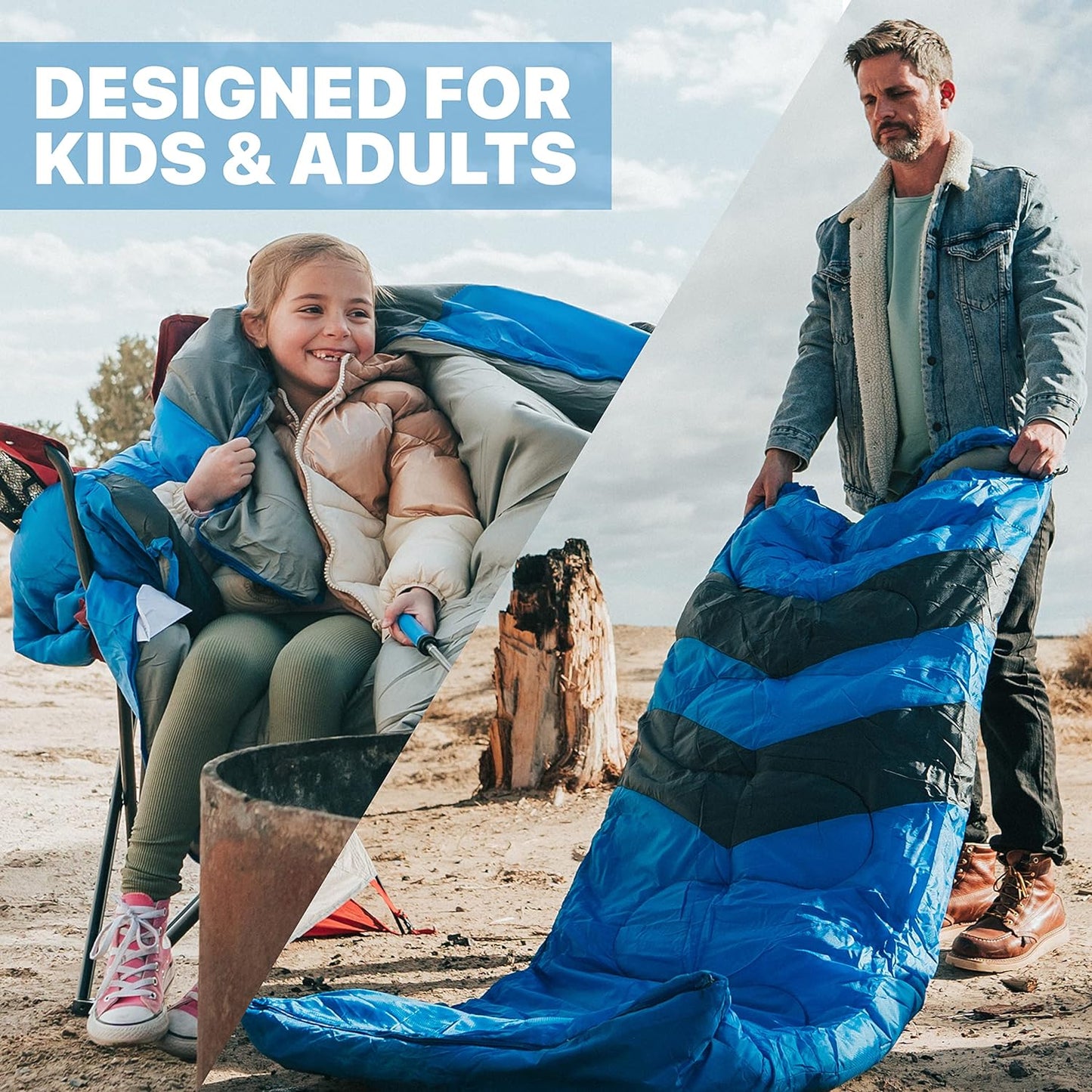 MalloMe 3-Season Sleeping Bag – Ultralight & Waterproof for Camping & Hiking