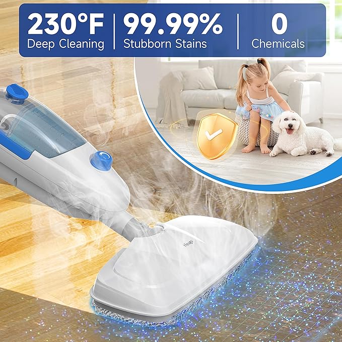 Neugo Steam Mop for Hardwood Floors, 1200W Cleaner for Tile, Laminate & Carpet