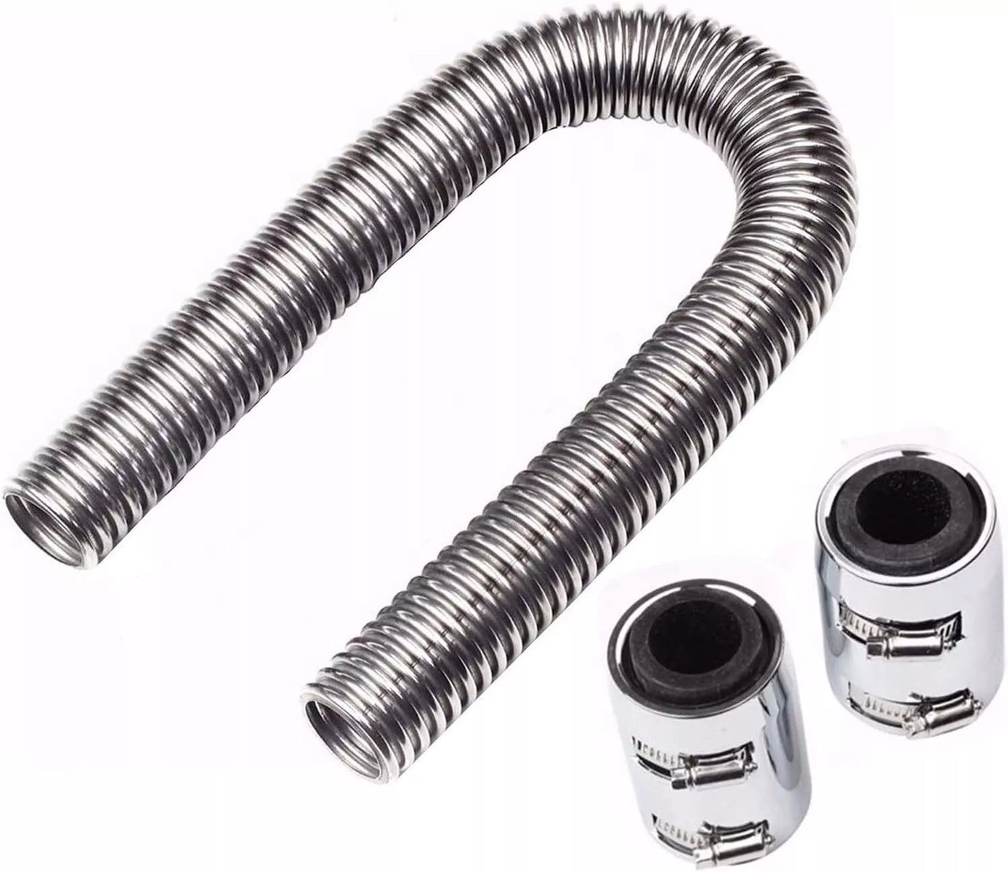 BLACKHORSE-RACING 24 Stainless Steel Flexible Radiator Coolant Hose Kit w/Caps