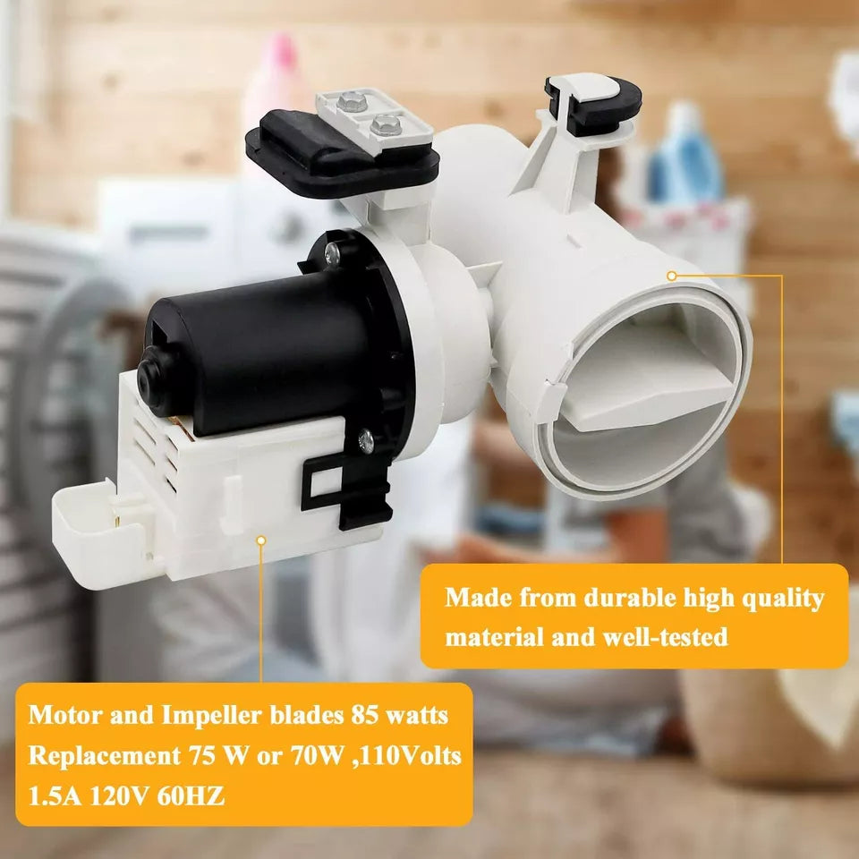 W10130913 Washer Drain Pump for Whirlpool, Kenmore, Maytag - OEM Replacement