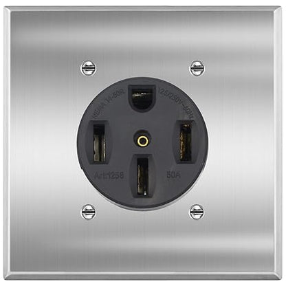 NEMA 14-50R 50A 250V Power Outlet | UL Listed Receptacle for EVs, Welders, Dryers