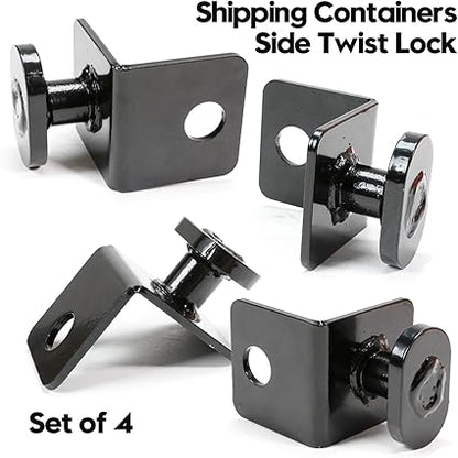 Fistihon 4 Pack Shipping Container Anchors | Side Twist Lock | Heavy Duty Steel