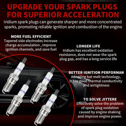 Dueilgo Iridium Spark Plugs (41-110) & Wires (48322) for Chevy,GMC V8 Engines