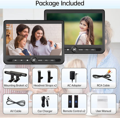 Arafuna10.5Dual Portable DVD Player.Car-5-Hour Battery,USB/SD,Headrest Mount