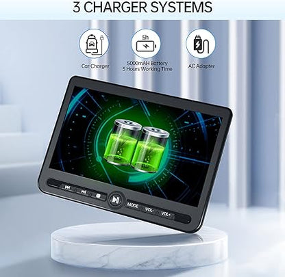 Arafuna10.5Dual Portable DVD Player.Car-5-Hour Battery,USB/SD,Headrest Mount