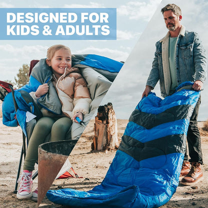 MalloMe 3-Season Sleeping Bag – Ultralight & Waterproof for Camping & Hiking