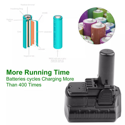 12V 4000mAh Li-ion Battery for Hitachi BCL1015 BCL1030 329369 331065