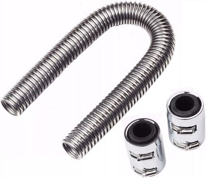 BLACKHORSE-RACING 24 Stainless Steel Flexible Radiator Coolant Hose Kit w/Caps